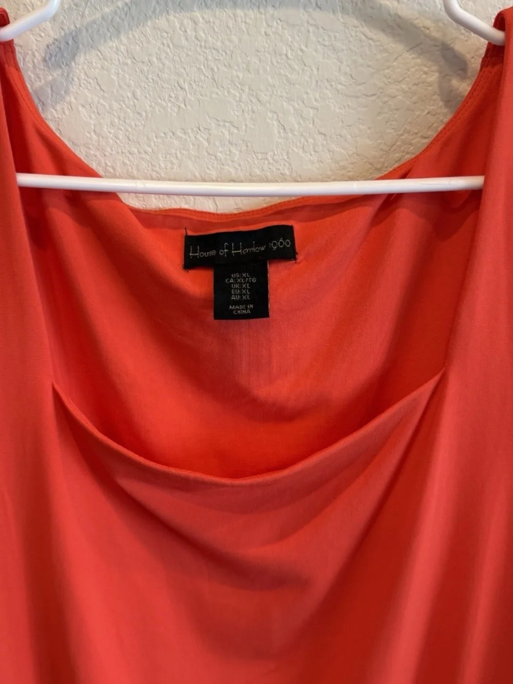 House Of Harlow 1960 Women's Red Orange Short Sleeve Square Neck Bodysuit Top XL - Picture 2 of 7